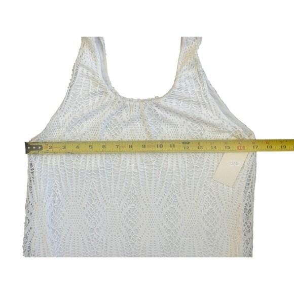 Women's White Shift Tank Dress Lined Stretched Sleeveless Made In Italy S/M - Picture 8 of 15